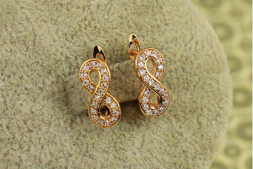 Сережки Xuping Jewelry Вісімки 1,4 см золотисті