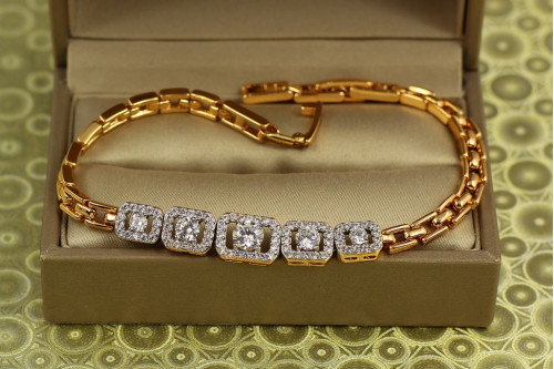 Браслет Xuping Jewelry Старт з родієм 17 см 8 мм золотистий