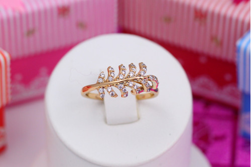 Кольцо Xuping Jewelry ветка акации  р 19 золотистое