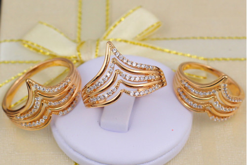 Кольцо Xuping Jewelry домик  р 18  золотистое