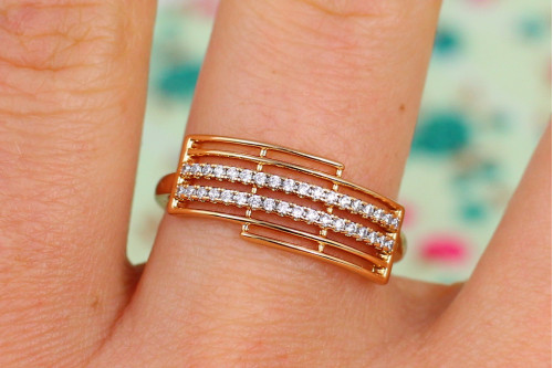 Кільце Xuping Jewelry віконця р 18 золотисте
