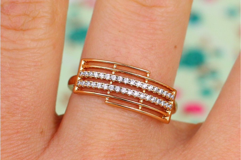 Кільце Xuping Jewelry віконця р 19 золотисте