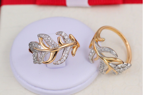 Кільце Xuping Jewelry з родієм паросток р 17 золотисте