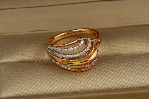 Кільце Xuping Jewelry з родієм струмені фонтану р 16 золотисте
