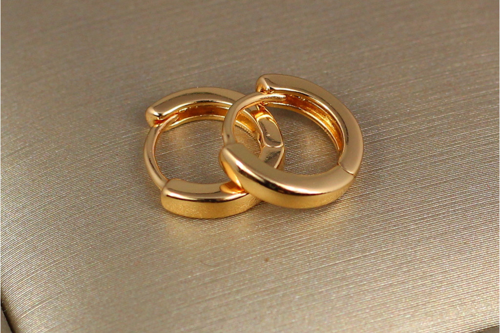 Серьги Xuping Jewelry колечки 1 см  золотистые