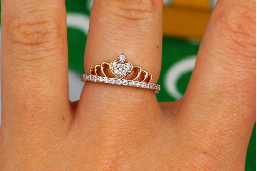 Кільце Xuping Jewelrу корона маленька діадема 7 мм р 19 золотисте