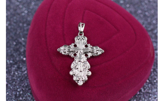 Хрестик Xuping Jewelry каплевидний 3 см сріблястий