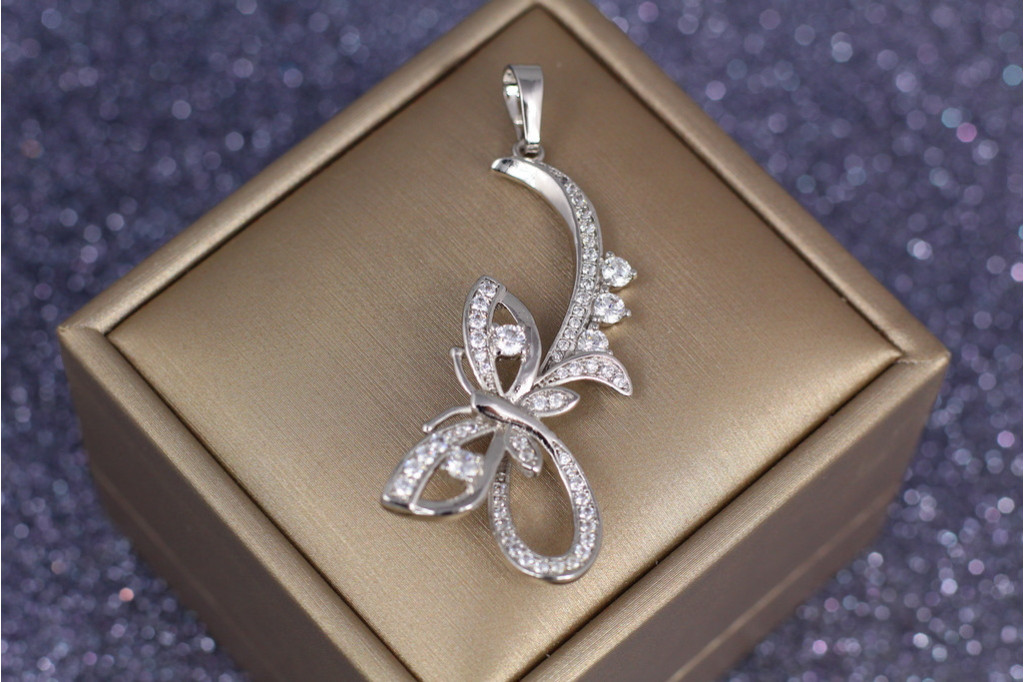 Кулон Xuping Jewelry бабочка подвеска 4,8 см серебристый
