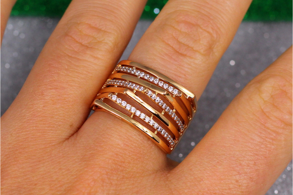 Кільце Xuping Jewelry гвинтові сходинки р 17 золотисте