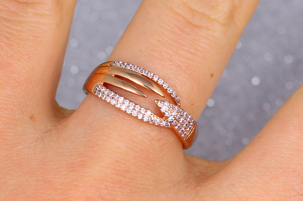 Кільце Xuping Jewelry різнобічні зубчики р 17 золотисте