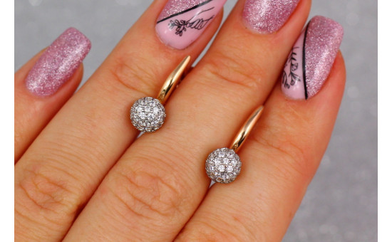 Сережки Xuping Jewelry кульки з родієм з каменів 1,7 см золотисті
