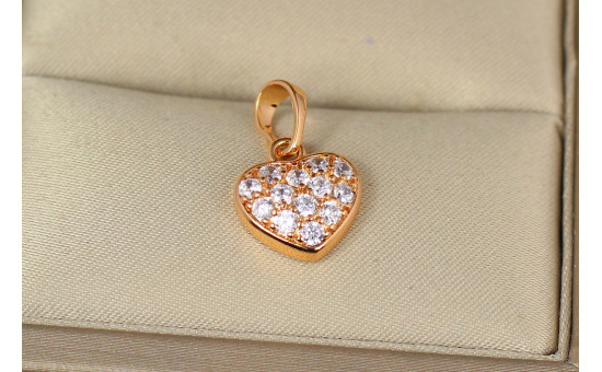 Кулон Xuping Jewelry сердечко з каменями в обідку без ланцюга золотистий