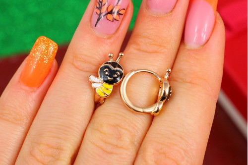 Серьги Xuping Jewelry пчелки 1.2 см золотистые