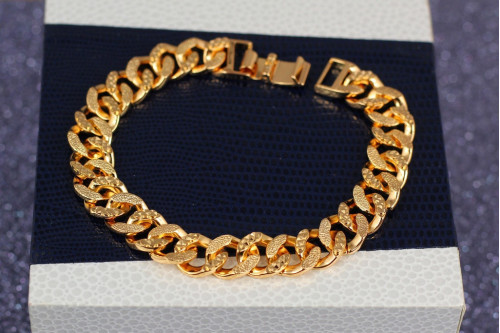 Браслет Xuping Jewelry панцирний гранований 19 см 10 мм золотистий