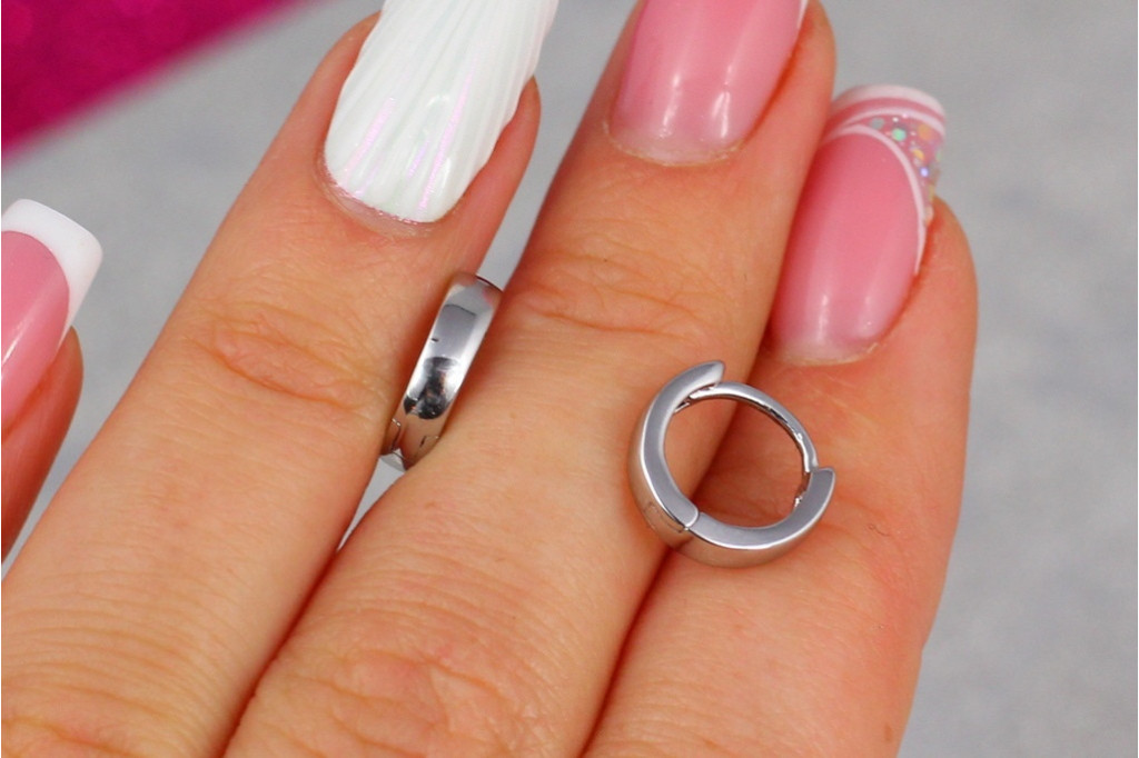 Серьги Xuping Jewelry колечки  1,2 см серебристые