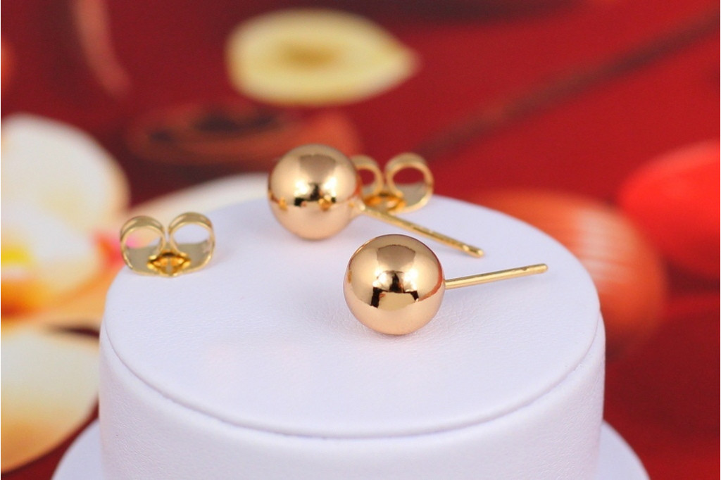 Сережки гвоздики Xuping Jewelry кульки 8 мм золотисті