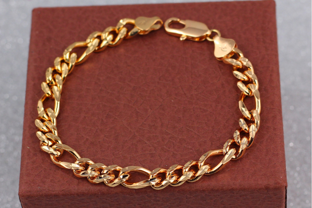 Браслет Xuping Jewelry граненное картье 20 см 7 мм золотистый