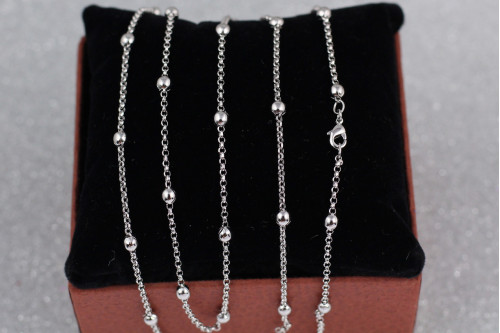 Ланцюг Xuping Jewelry якірний 45 см 1 мм з кульками 4 мм сріблястий