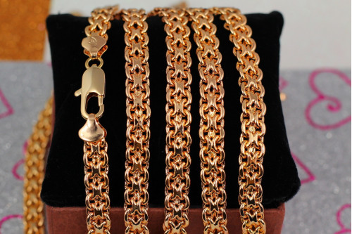 Цепь Xuping Jewelry бисмарк 50 см 8 мм золотистая