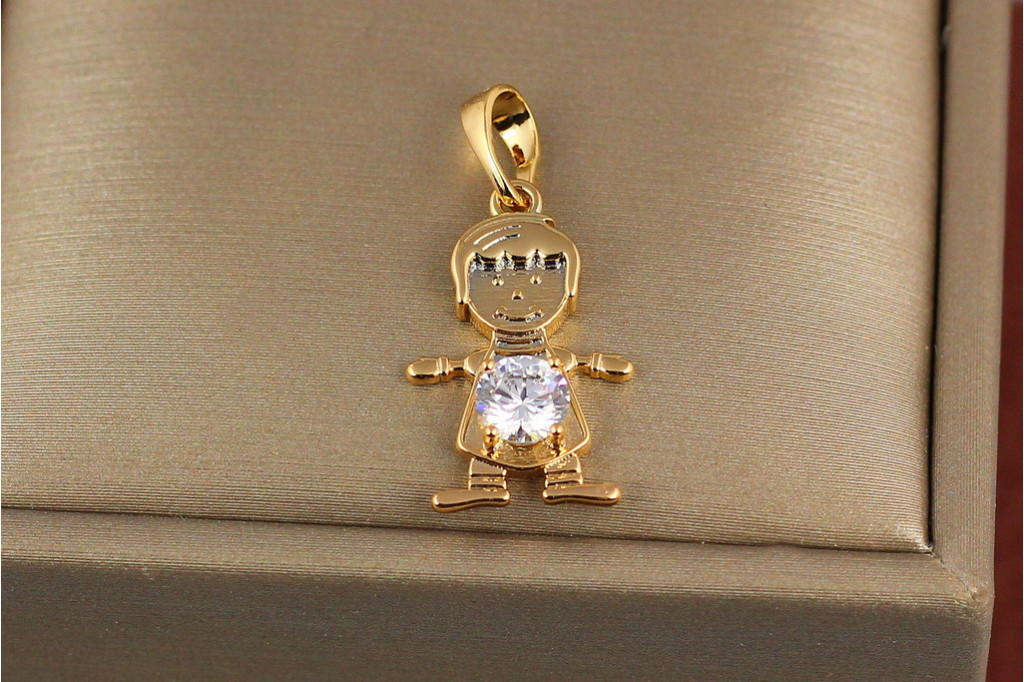 Кулон Xuping Jewelry смайлик з камінчиком 2 см золотистий