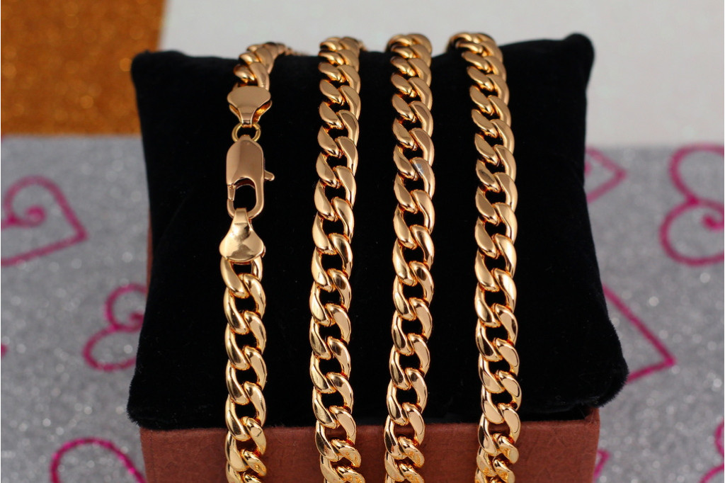 Ланцюг Xuping Jewelry круглий панцир 55 см 7 мм золотистий