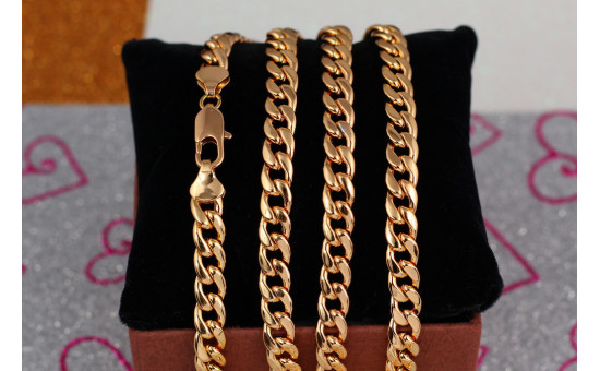 Ланцюг Xuping Jewelry круглий панцир 55 см 7 мм золотистий