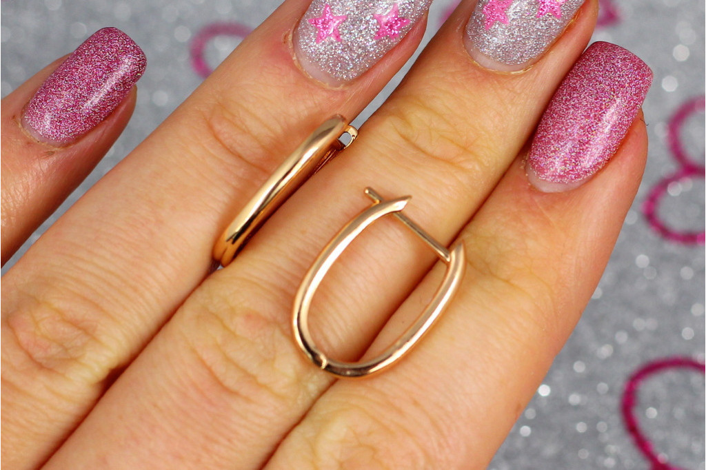 Серьги Xuping Jewelry овальные дорожки 1.7 см золотистые