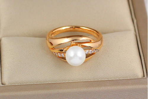 Кольцо Xuping Jewelry жемчужная сказка  р 17 золотистое