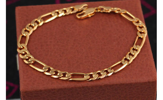 Браслет Xuping Jewelry фигаро 22,5 см 7 мм золотистий