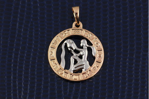 Кулон зодиак Xuping Jewelry водолей с родием 2 см золотистый