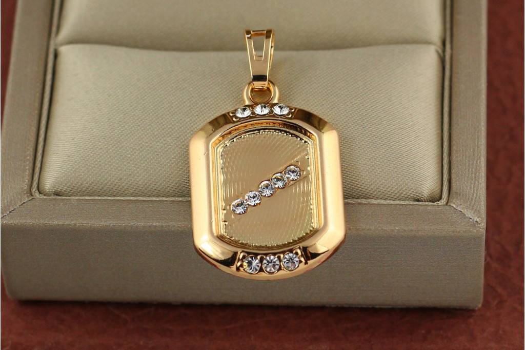 Кулон Xuping Jewelry прямоугольный 2.3 см  золотистый