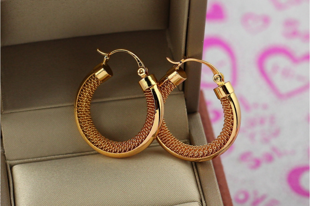 Сережки Xuping Jewelry циганочка 2.8 см золотисті
