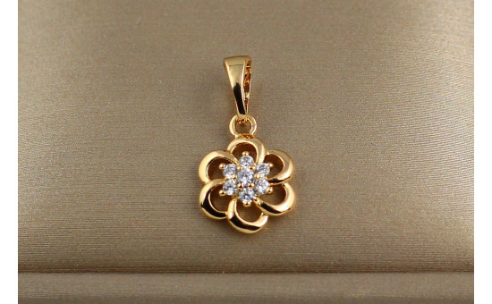 Кулон Xuping Jewelry квітка серединка з камінчиків 1 см золотистий