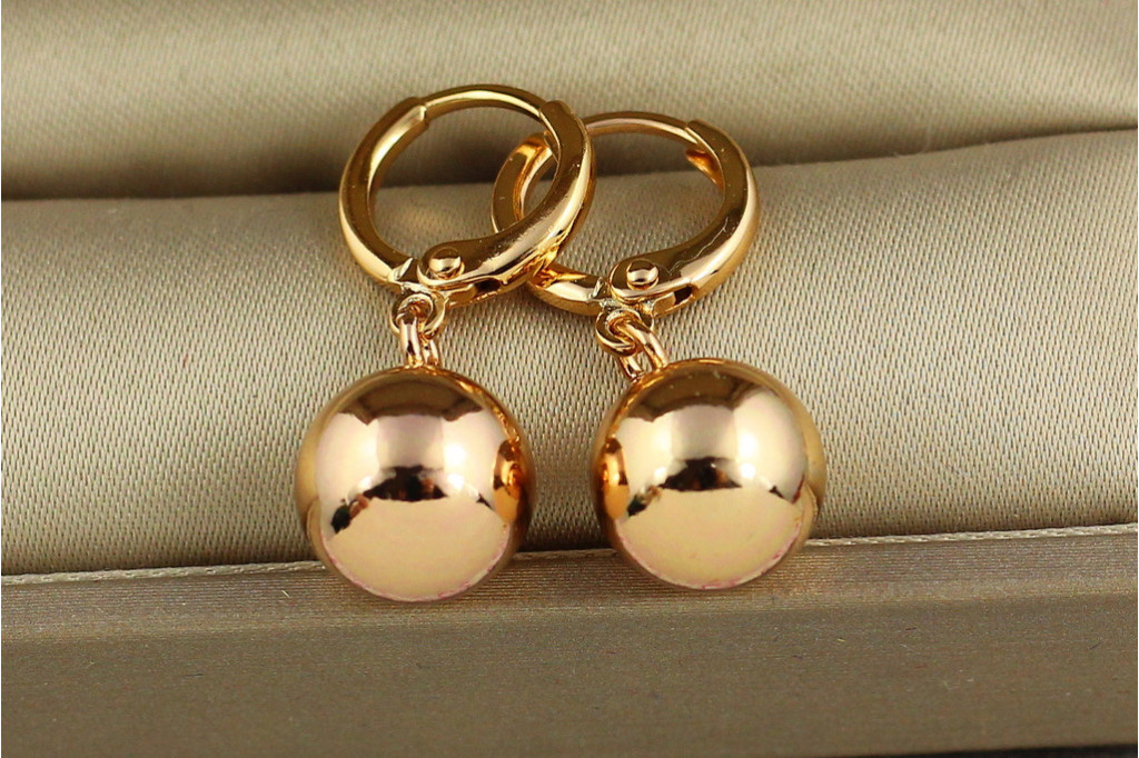 Сережки Xuping Jewelry кульки 2.5 см золотисті