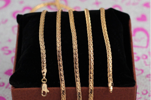 Ланцюг Xuping Jewelry косичка 50 см 3 мм золототистий