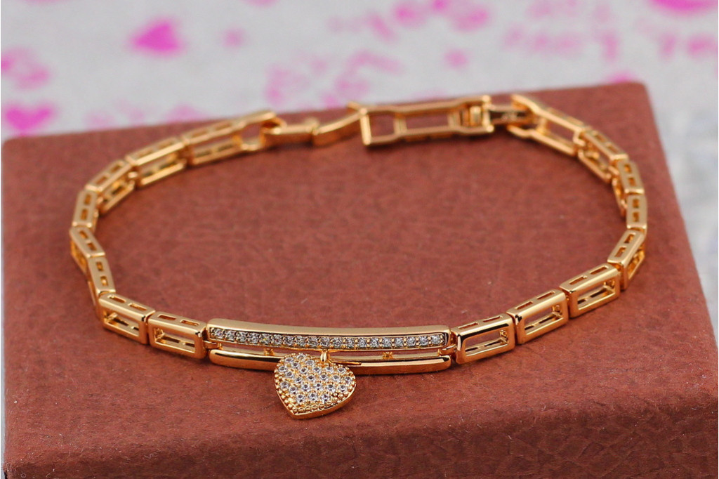 Браслет Xuping Jewelry тримтяче серце 17.5 см 12 мм золотистий