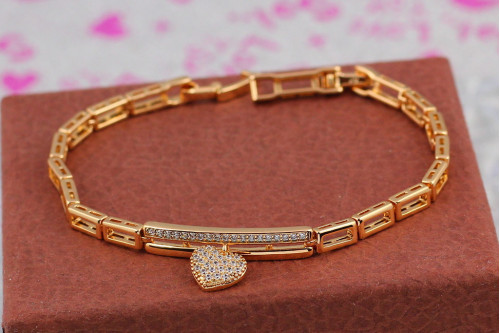 Браслет Xuping Jewelry тримтяче серце 17.5 см 12 мм золотистий