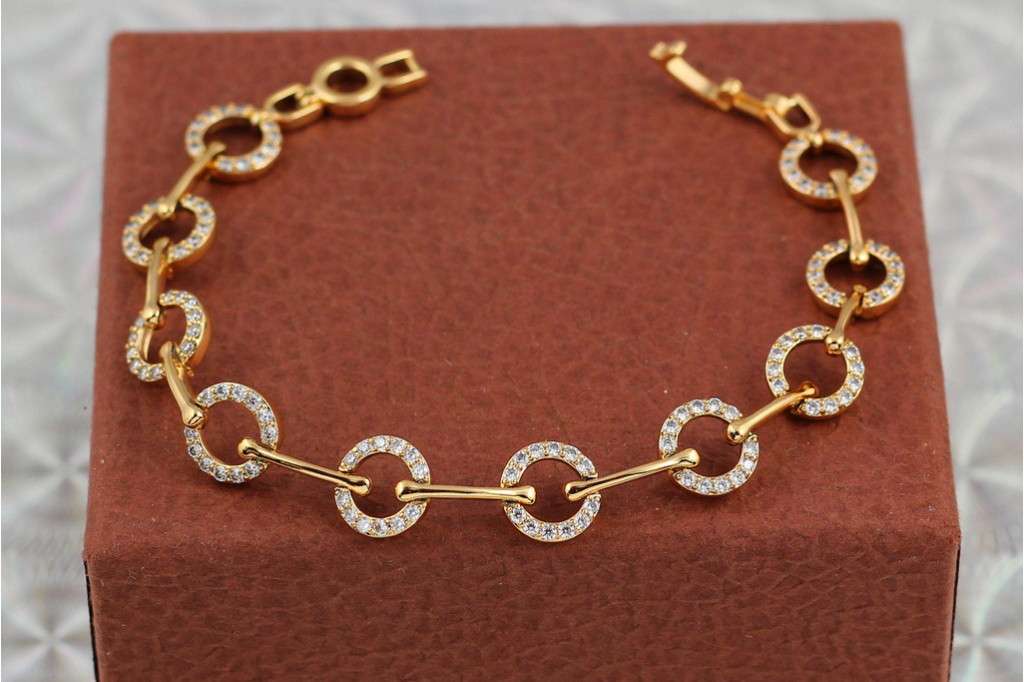 Браслет Xuping Jewelry кільця жанглера 17.5 см 10 мм золотистий