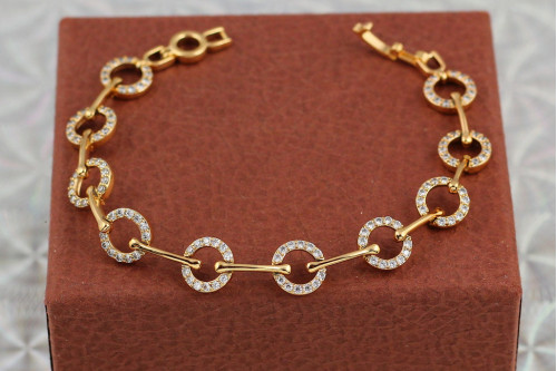 Браслет Xuping Jewelry сила кілець 18.5 см 10 мм золотистий