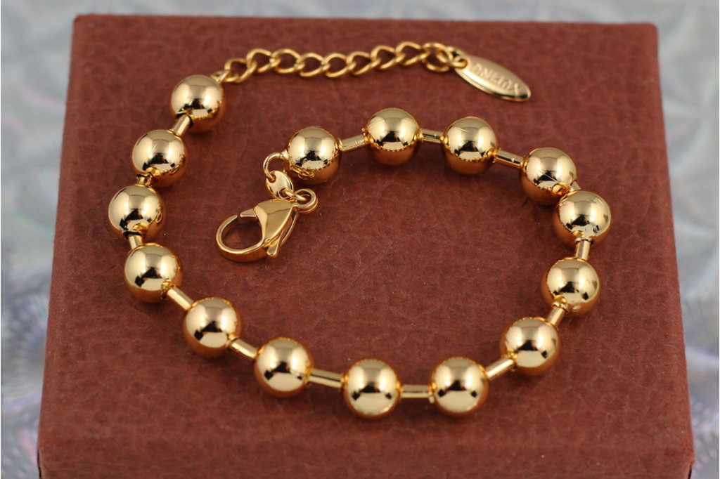 Браслет Xuping Jewelry кульки 19.5 см 8 мм золотистий
