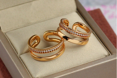 Кільце Xuping Jewelry розсувне два шляхи р 18 золотисте
