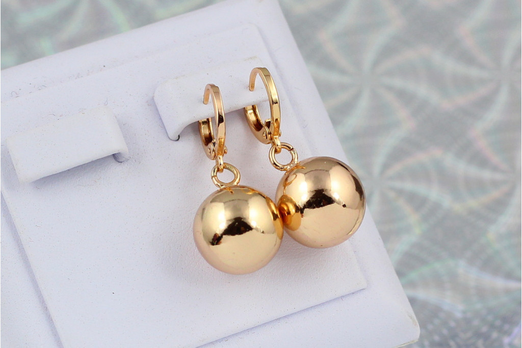 Серьги Xuping Jewelry шарики 2.8 см 13 мм золотистые