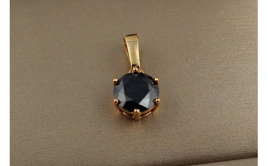 Кулон Xuping Jewelry чорний камінь на шість кріплень 8 мм золотистий