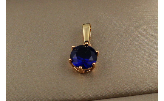 Кулон Xuping Jewelry синій камінь на шість кріплень 8 мм золотистий