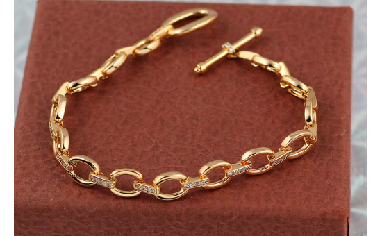 Браслет Xuping Jewelry овальнї колечка 19.5 см 8 мм золотистий