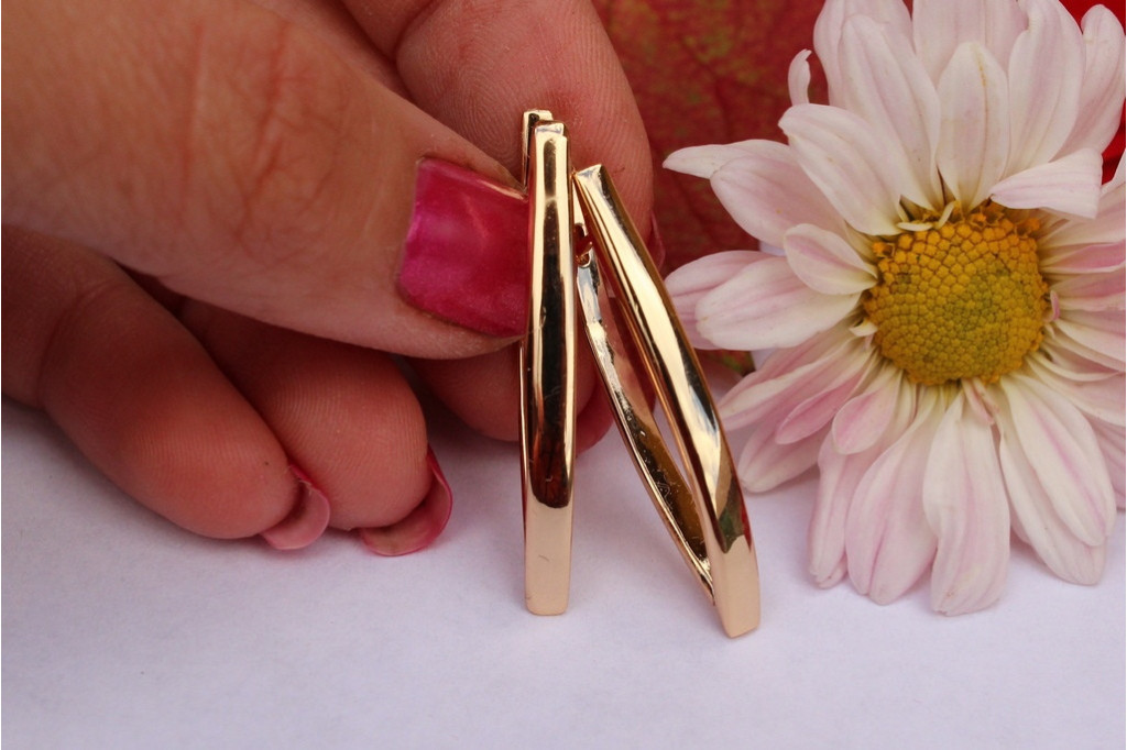 Сережки Xuping Jewelry стрілки 3,5 см золотисті