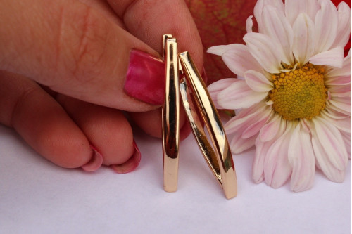 Сережки Xuping Jewelry стрілки 3,5 см золотисті