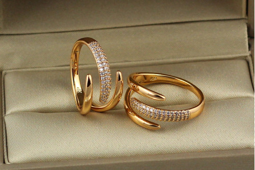 Кільце Xuping Jewelry розсувне зубці р 18 золотисте