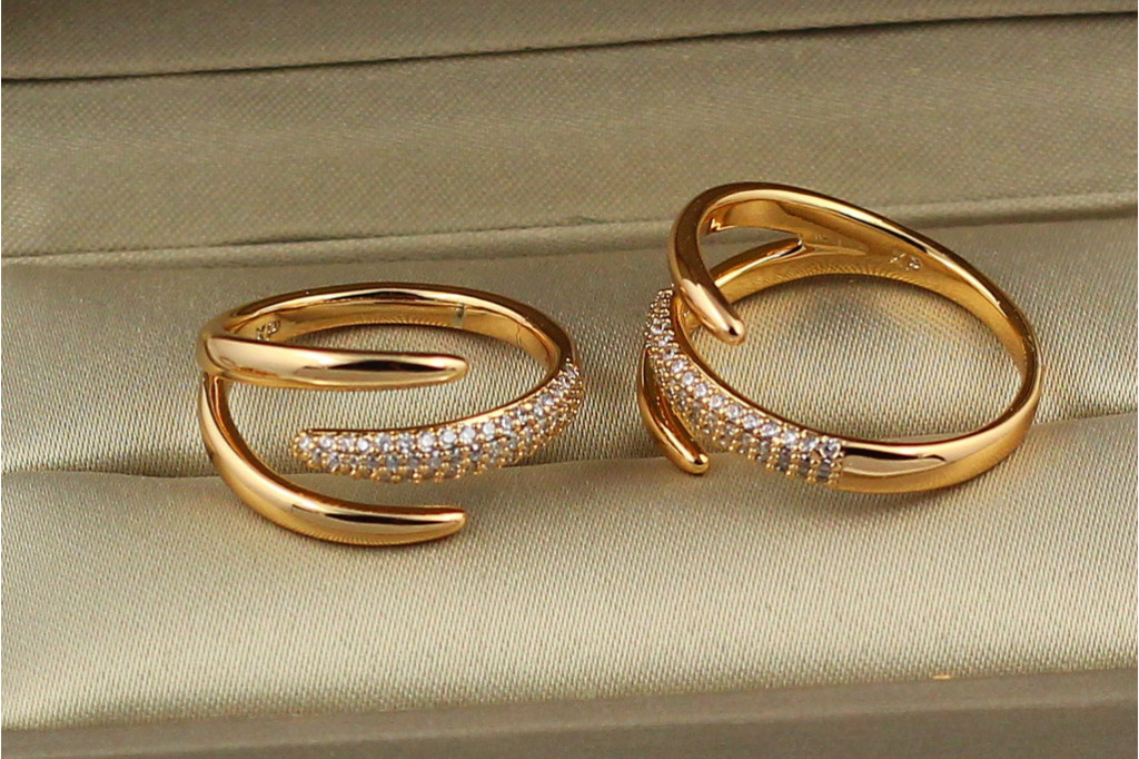 Кільце Xuping Jewelry розсувне зубці р 18 золотисте