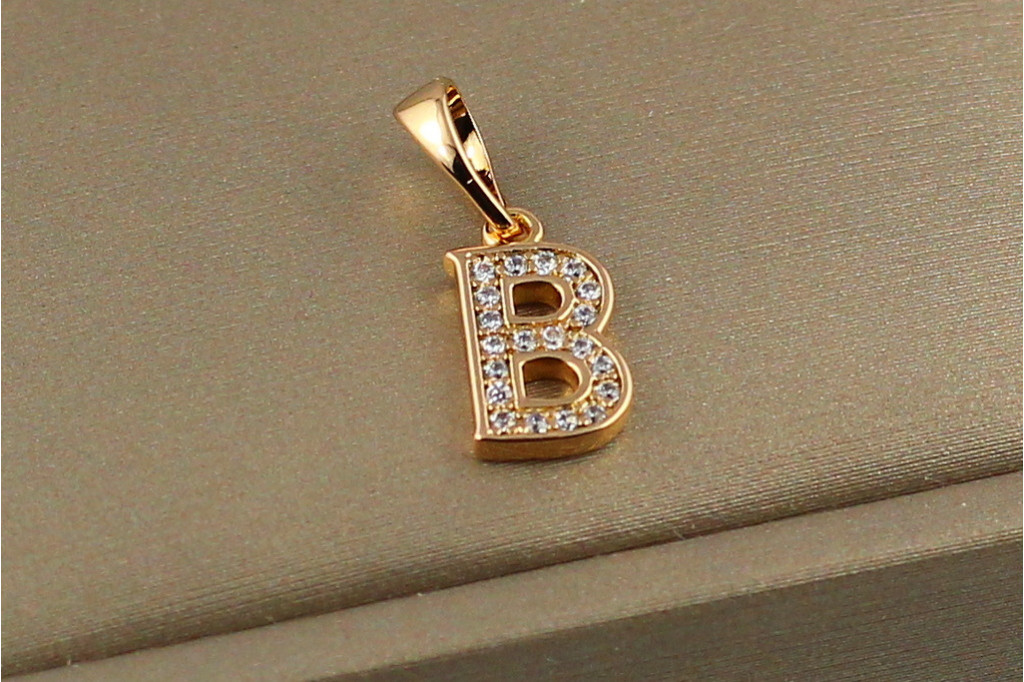 Кулон Xuping Jewelry буква В 1,2 см золотистый